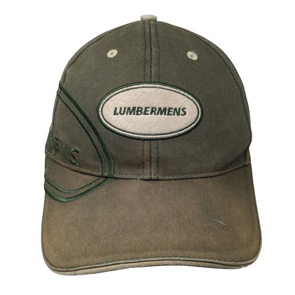 Lumbermens Slideback Baseball Cap Green One Size Adjustable Embroidered 6 Panel - Picture 1 of 9